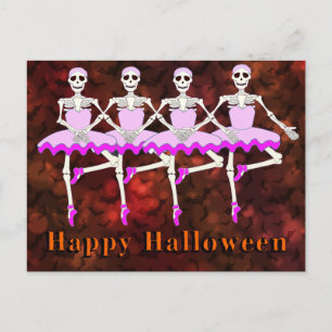 Skeletten Dansende ballet "Happy Halloween" Briefkaart