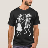 Skeletten dansende dag dood dia de los Muertos H T-shirt (Voorkant)
