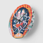 Skeletten dansende Tibetaanse boeddhistische kunst Ronde Klok (Hoek)