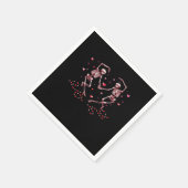 Skeletten die handen vasthouden Hart Valentijnsdag Servet (Hoek)