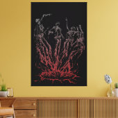 Skeletten die uit vlammen oprijzen canvas afdruk (Insitu (Woonkamer))