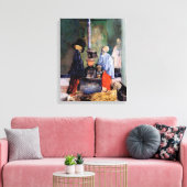 Skeletten die zichzelf opwarmen canvas afdruk (Insitu (Woonkamer))