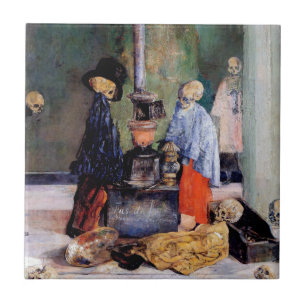 Skeletten die zichzelf opwarmen tegeltje