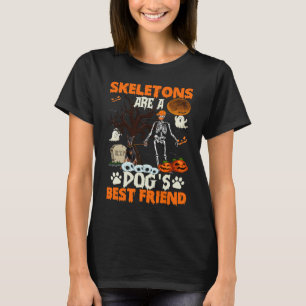 Skeletten Dobermann Is Vrienden Grappige Halloween T-shirt