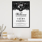 Skeletten Elegant Black & White Welkom bij bruilof Poster (Keuken)