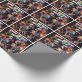 Skeletten en kleurrijke Ornamenten Cadeaupapier (Hoek)