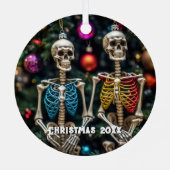Skeletten en kleurrijke Ornamenten Kerst (Achterkant)