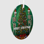 Skeletten en kleurrijke Ornamenten Kerst (voorkant)