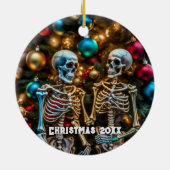 Skeletten en kleurrijke Ornamenten Kerst (Achterkant)