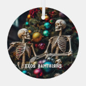 Skeletten en kleurrijke Ornamenten Kerst (Achterkant)