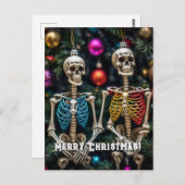 Skeletten en kleurrijke Ornamenten Kerst Briefkaart (Voorkant / Achterkant)