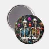 Skeletten en kleurrijke Ornamenten Kerst Magneet (Voorkant / Achterkant)