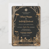 Skeletten en paddenstoelen tot de dood bruiloft kaart (Voorkant)