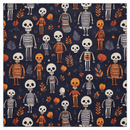 Skeletten en pompoenen 's nachts stof