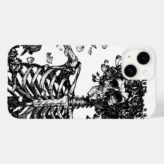 Skeletten en Rozen Case-Mate iPhone Case (Achterkant (horizontaal))