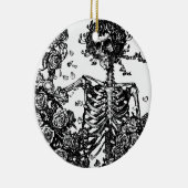 Skeletten en Rozen Keramisch Ornament (Rechts)