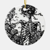 Skeletten en Rozen Keramisch Ornament (Voorkant)