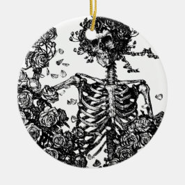 Skeletten en Rozen Keramisch Ornament