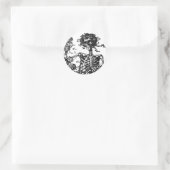 Skeletten en Rozen Ronde Sticker (Tas)