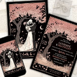 Skeletten en Sakura Tarot bruiloft uitnodiging<br><div class="desc">Onze "Skeletons en Sakura" Tarot-huwelijksuitnodiging Onze "Skeletons en Sakura"-uitnodiging brengt drie boeiende thema's samen: gotische romance, Tarot-mystiek en de elegantie van kersenbloesems. Het skeletontwerp roept een tijdloze liefde op die de dood overstijgt en het gevoel belichaamt van "tot de dood ons scheidt". De Tarot-invloed, met zijn mystieke energie, voegt een...</div>