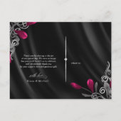 Skeletten Gothic Bedankt Burgundy ID866 Aankondigingskaart (Achterkant)