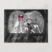 Skeletten Gothic Bedankt Burgundy ID866 Aankondigingskaart (Voorkant)