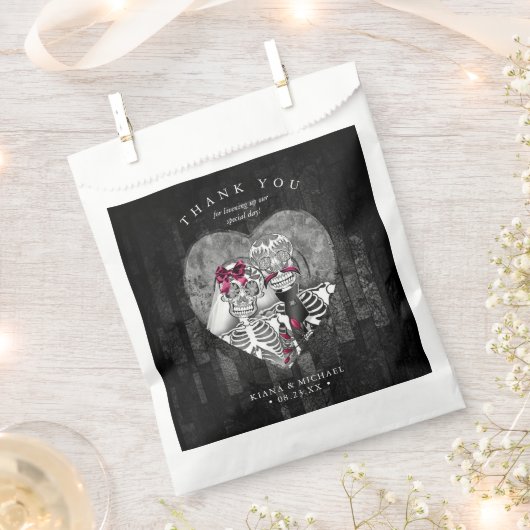 Skeletten Gothic Bedankt Burgundy ID866 Bedankzakje (Geknipt)