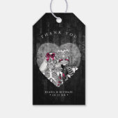Skeletten Gothic Bedankt Burgundy ID866 Cadeaulabel (Voorkant)
