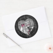 Skeletten Gothic Bedankt Burgundy ID866 Ronde Sticker (Envelop)