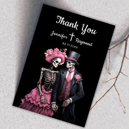 Skeletten Gotische Bruiloft Dank u Kaarten