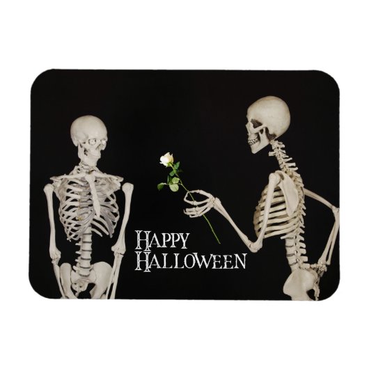 Skeletten Grappig Romantisch Gelukkig Halloween Magneet (Horizontaal)