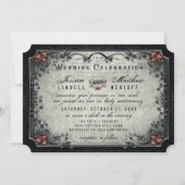 Skeletten Grijzige zwarte Wit Heart Weddenschap Kaart (Achterkant)