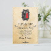 Skeletten Halloween Dankjewel Bruiloft Rustieke Ka Bedankkaart (Staand voorkant)