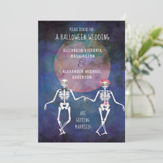 Skeletten/Halloween Theme/Weddenschap Kaart (Staand voorkant)