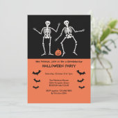 Skeletten Halloween Uitnodiging (Staand voorkant)