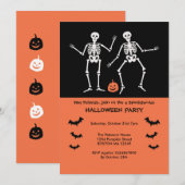 Skeletten Halloween Uitnodiging (Voorkant / Achterkant)