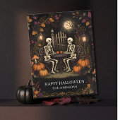 Skeletten Halloweenavond Briefkaart