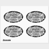 Skeletten Happy Halloween Oval Sticker (Vel)