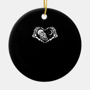Skeletten hart handen keramisch ornament