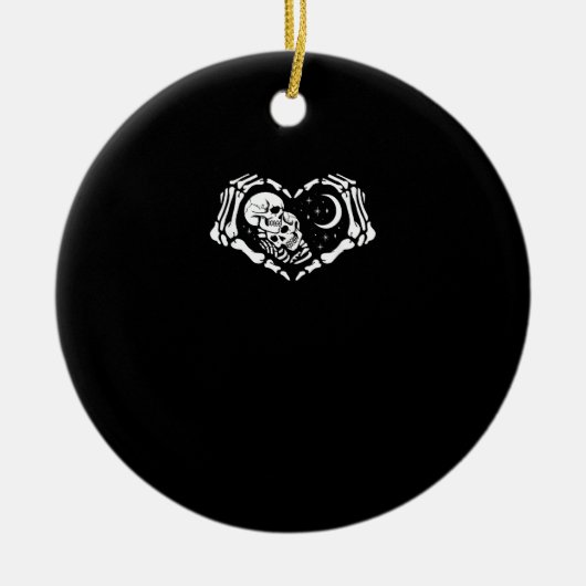 Skeletten hart handen keramisch ornament (Voorkant)