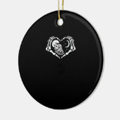 Skeletten hart handen keramisch ornament (Links)