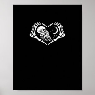 Skeletten hart handen poster