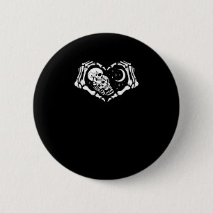 Skeletten hart handen ronde button 5,7 cm