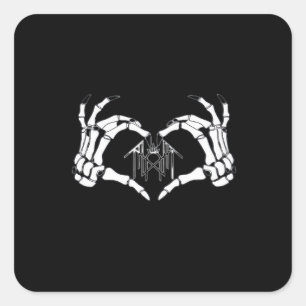 Skeletten, harthanden vierkante sticker