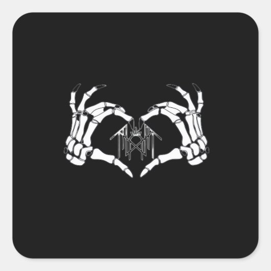 Skeletten, harthanden vierkante sticker (Voorkant)