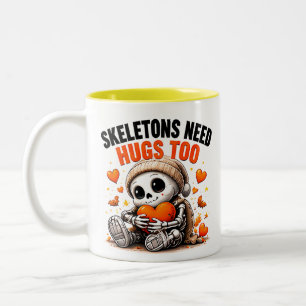 Skeletten Hebben Ook Knuffels Nodig Zo Schattig Ha Tweekleurige Koffiemok