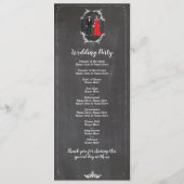 Skeletten Huulbruiloft Halloween Chalk Programmakaart (Achterkant)