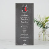 Skeletten Huulbruiloft Halloween Chalk Programmakaart (Staand voorkant)