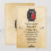 Skeletten Huulbruiloft Halloween Rustic Gothic Kaart (Voorkant / Achterkant)