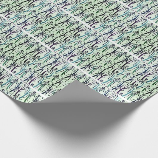 Skeletten in bomen cadeaupapier (Hoek)